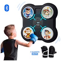 Maquina de Boxeo Musical para Niños con Bluetooth Y Guantes de Regalo Negro RZ1